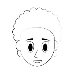 Young woman face cartoon icon vector illustration graphic design