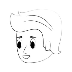 Young man face cartoon icon vector illustration graphic design
