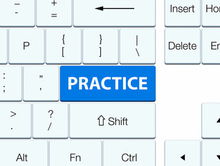 Practice blue keyboard button
