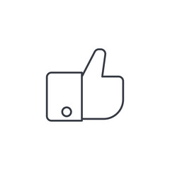 like, thumb up thin line icon. Linear vector illustration. Pictogram isolated on white background