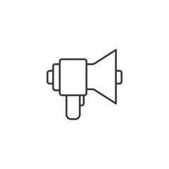 megaphone, speaker, broadcast, share thin line icon. Linear vector illustration. Pictogram isolated on white background