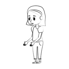 Young woman cartoon icon vector illustration graphic design