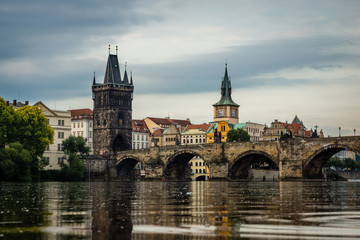 Charles Bridge over the Vltava river in Prague, Czech Republic