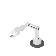 Robotic arm. Isolated on white background.  Cartoon style.Isometric view.