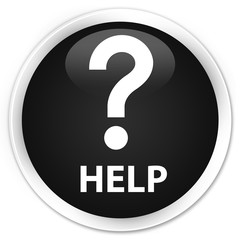Help (question icon) premium black round button
