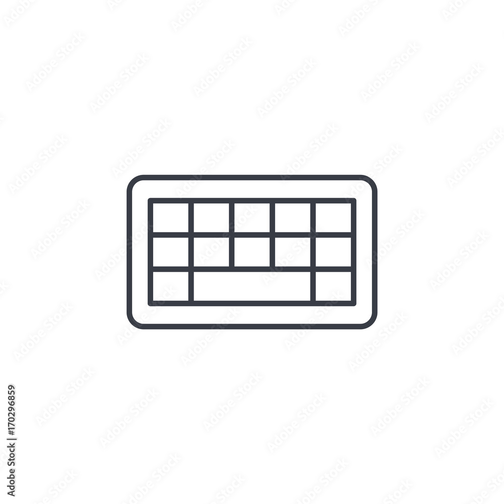 Aufkleber keyboard buttons thin line icon. linear vector illustration. pictogram isolated on white background