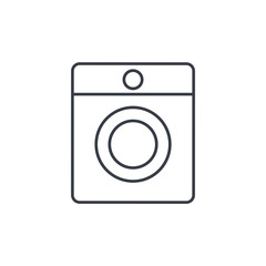 washing machine thin line icon. Linear vector illustration. Pictogram isolated on white background