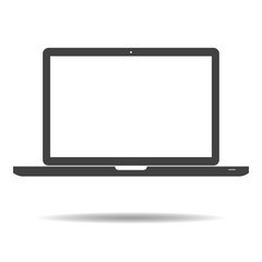 Laptop icon - simple flat design isolated on white background, vector
