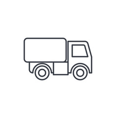 truck cab, van body, container thin line icon. Linear vector illustration. Pictogram isolated on white background