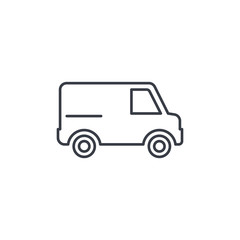 minivan, transportation, car thin line icon. Linear vector illustration. Pictogram isolated on white background