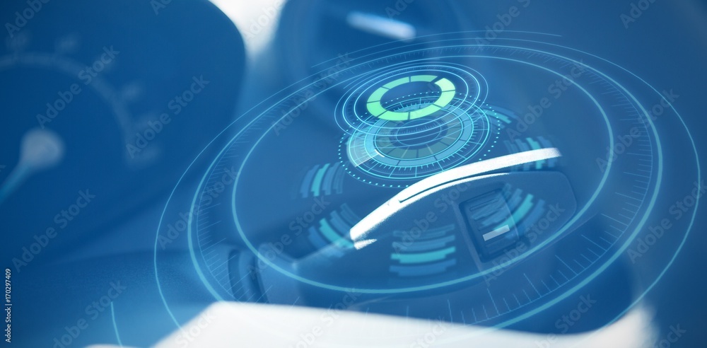 Poster composite image of digitally generated image of volume knob with