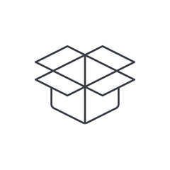 open carton box thin line icon. Linear vector illustration. Pictogram isolated on white background