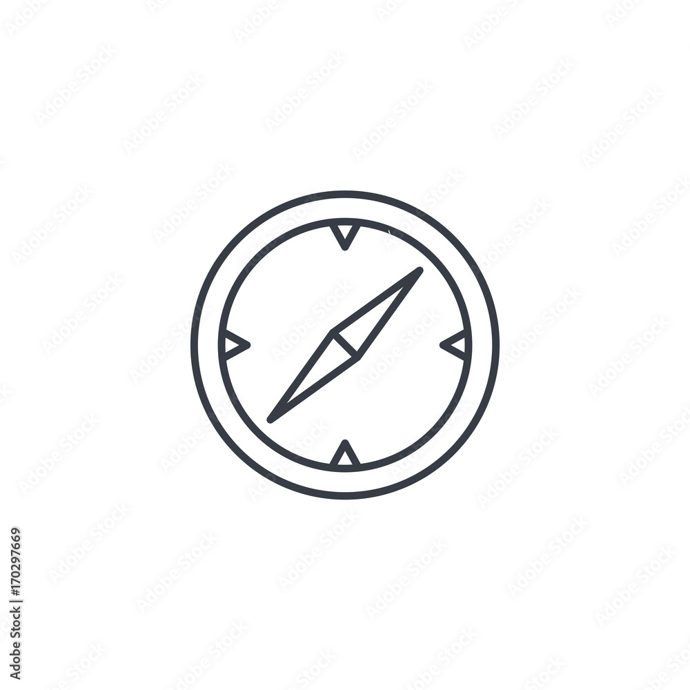 Poster compass, navigation thin line icon. linear vector illustration. pictogram isolated on white backgrou