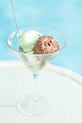  Ice cream with chocolate.