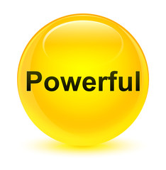 Powerful glassy yellow round button