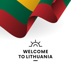 Welcome to Lithuania. Lithuania flag. Patriotic design. Vector illustration.