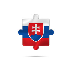 Isolated piece of puzzle with the Slovakia flag. Vector illustration.