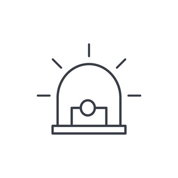 recommend clip art: alarm signal, alert, warning siren thin line icon. Linear vector illustration. Pictogram isolated on white background