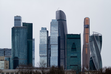 Fototapeta na wymiar landscape of modern moskow