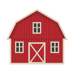 Farm building icon flat style. Isolated on white background. Vector illustration