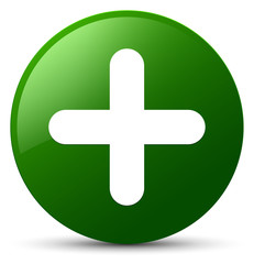 Plus icon green round button