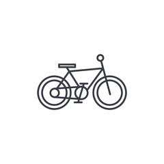 Fototapeta premium Bicycle, bike thin line icon. Linear vector illustration. Pictogram isolated on white background