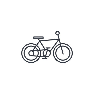Bicycle, bike thin line icon. Linear vector illustration. Pictogram isolated on white background