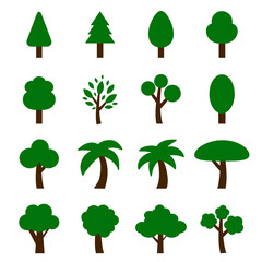 vector of tree icon set