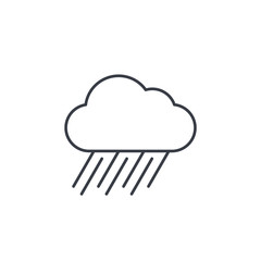 rain cloud, storm weather thin line icon. Linear vector illustration. Pictogram isolated on white background
