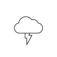 Lightning, thunderstorm cloud, weather thin line icon. Linear vector illustration. Pictogram isolated on white background