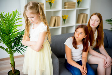 Sad daughter and sister