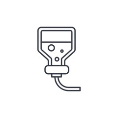 Medical dropper, drop counter, healthcare and medicine equipment thin line icon. Linear vector illustration. Pictogram isolated on white background