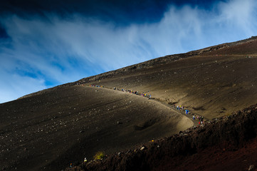Sunrise Hikers on Mt. Fuji