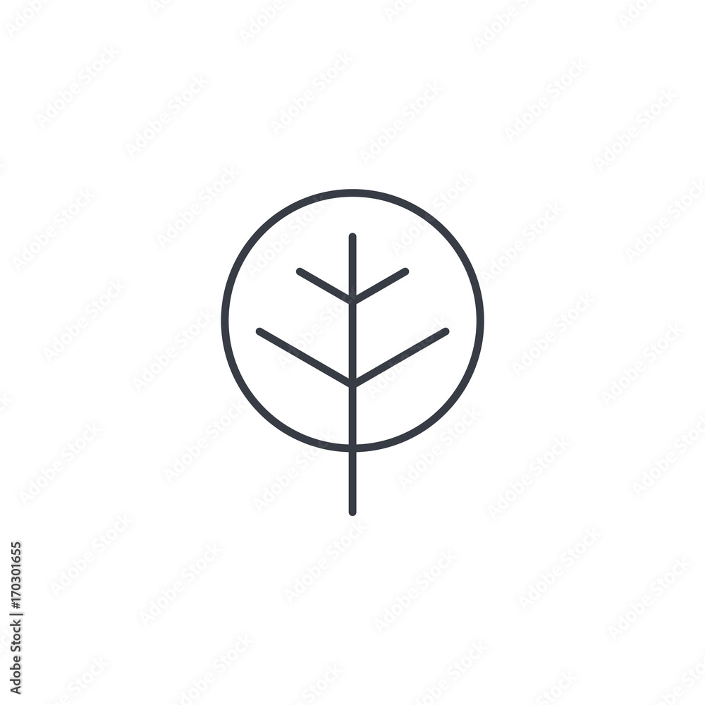 Poster tree isometric thin line icon. linear vector illustration. pictogram isolated on white background