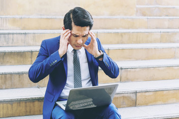 business man is stressed from work , business concept
