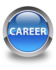 Career glossy blue round button