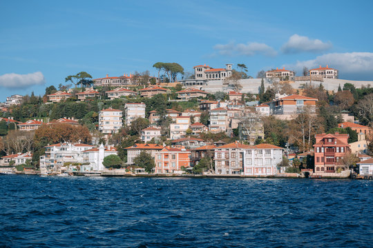 Panoramic view of Istanbul and Bosphorus, which separates Asian Turkey from European Turkey in Istanbul