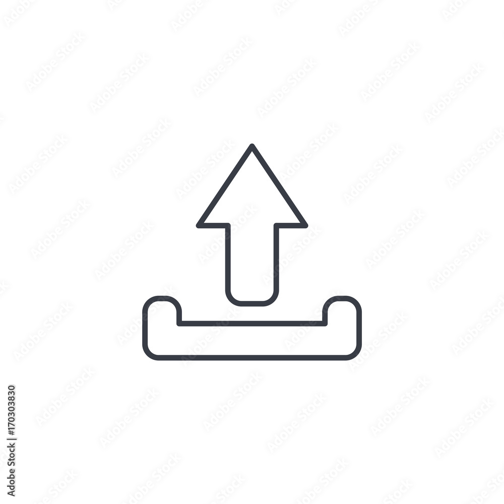 Poster unloading shipment thin line icon. linear vector illustration. pictogram isolated on white backgroun