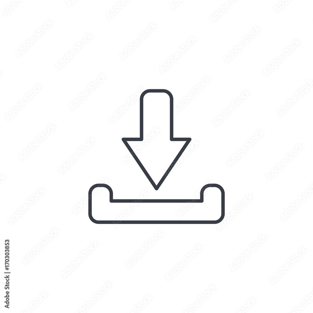 Poster loading shipment thin line icon. linear vector illustration. pictogram isolated on white background
