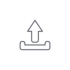 unloading shipment thin line icon. Linear vector illustration. Pictogram isolated on white background