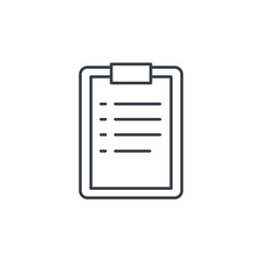 Fototapeta premium clipboard, to-do list, plan thin line icon. Linear vector illustration. Pictogram isolated on white background