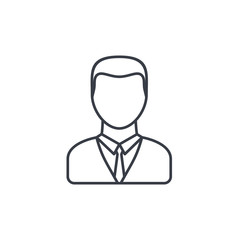businessman avatar thin line icon. Linear vector illustration. Pictogram isolated on white background