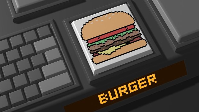 burger button 3d render