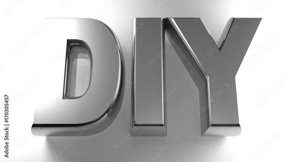Poster diy chromed: do it yourself - 3d rendering