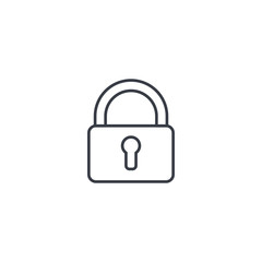 protection,, closed lock, password, access thin line icon. Linear vector illustration. Pictogram isolated on white background