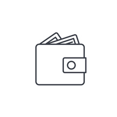 wallet thin line icon. Linear vector illustration. Pictogram isolated on white background