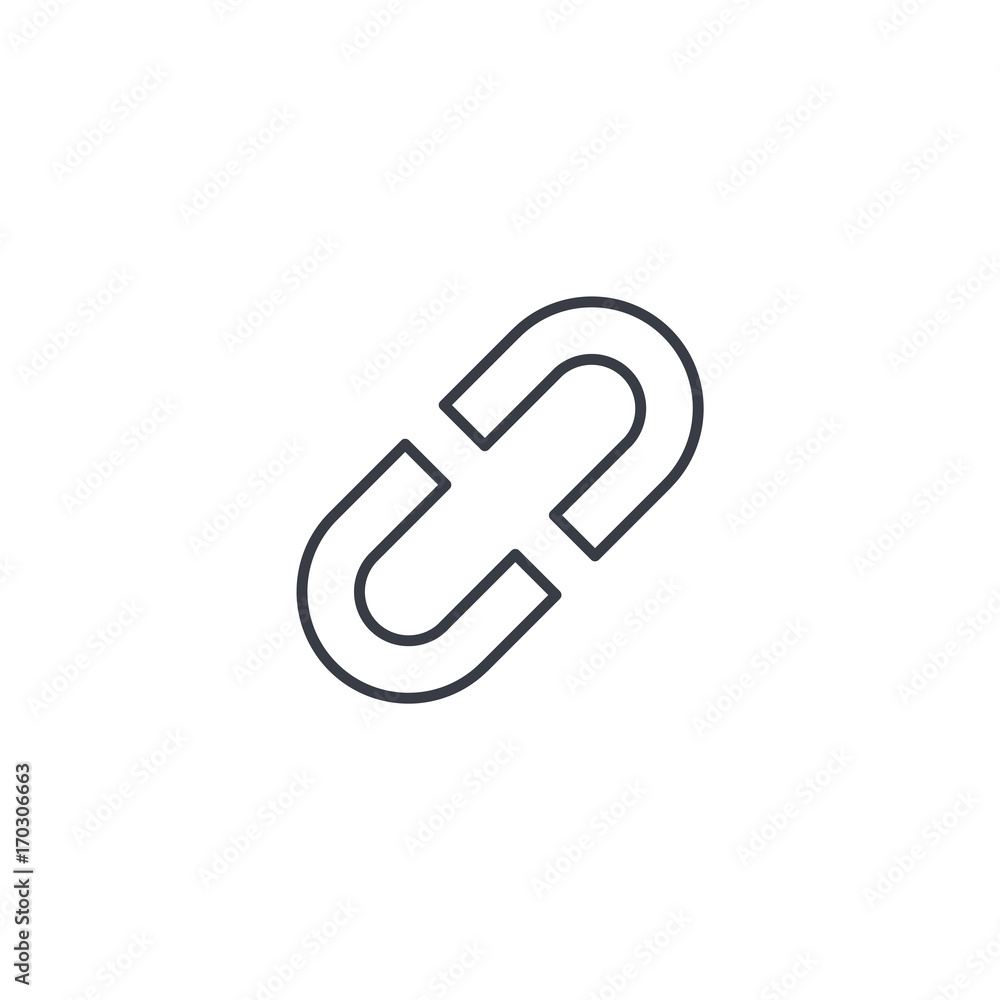 Poster internet chain link thin line icon. linear vector illustration. pictogram isolated on white backgrou
