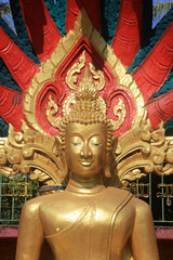 Bouddha. Nagas Muchalinda. Dhy‰na-Mudr‰. Mudr‰ de la mŽditation. Wat Ong Teu Mahawihan. Vientiane. Laos. / Buddha. Nagas Muchalinda. Wat Ong Teu Mahawihan. Vientiane. Laos.