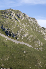 Fototapeta na wymiar Peak at Picos de Europa Mountains outside Riensena, Austurias