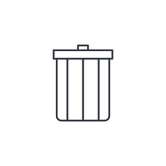trash thin line icon. Linear vector illustration. Pictogram isolated on white background